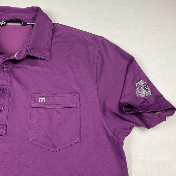 Travis Mathew Mens Polo Shirt Purple Stretch Short Sleeve Button Up Top MEDIUM - Picture 3 of 12